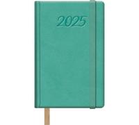 Dohe - Agenda 2025 - Semana Vista, Tamaño Bolsillo (8,5x13 cm), 12 Meses Enero a Diciembre, Tapa Dura de Polipiel, Planificador en Español, Material de Oficina - SAMBA Verde Menta