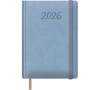 Dohe - Agenda 2026 - Día Página, A5 (15x21 cm), Tapa Dura de Polipiel, Cierre de Goma, Marcapáginas, 12 Meses Enero a Diciembre, Planificador Anual en Español - Samba Azul Claro