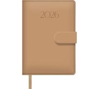 Dohe - Agenda 2026 - Día Página, Tamaño 12,5x18 cm, Tapa Suave de Polipiel, Cierre de Imán con Solapa, Marcapáginas, 12 Meses Enero a Diciembre, Planificador Anual en Español - Pretty Beige