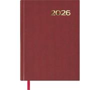 Dohe - Agenda 2026 - Día Página, Tamaño A5 (14x20 cm), Tapa Dura, 12 Meses Enero a Diciembre, Planificador Anual en Español con Marcapáginas - Síntex Burdeos