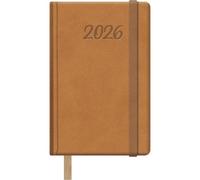 Dohe - Agenda 2026 - Semana Vista, Tamaño Bolsillo (8,5x13 cm), Tapa Dura de Polipiel, Cierre de Goma, Marcapáginas, 12 Meses Enero a Diciembre, Planificador Anual en Español - Samba Cámel