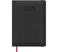 Dohe - Agenda 2026 - Semana Vista Vertical, Tamaño Grande (17x24 cm), Tapa Dura, 12 Meses Enero a Diciembre, Planificador Anual en Español con Marcapáginas - Manaos Negro