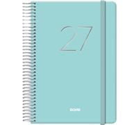 Dohe Agenda 2027 Gloss Verde | Día Página, Tamaño 12,5x18 cm, Organizador Anual, Español e Inglés, 12 Meses Ene-Dic, Cierre de Espiral y Goma, Pegatinas