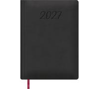 Dohe Agenda 2027 Manaos Negro | Día Página, Tamaño Grande 17x24 cm, Organizador Anual en Español, 12 Meses Ene-Dic, Tapa Dura de Polipiel, Marcapáginas