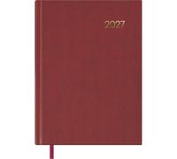 Dohe Agenda 2027 Segovia Burdeos | Día Página, Tamaño Grande 17x24 cm, Organizador Anual en Español, 12 Meses Enero a Diciembre, Tapa Dura, Marcapáginas de Tela