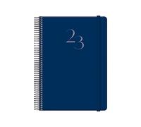 Dohe Agenda Anual 2023 - Agenda Día por Página - Sábado y Domingo misma Página - Organizador mesual - Medidas 15 x 21 cm - Color Azul Marino - Planificador Mensual Portable - De Anillas - Denver