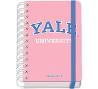 Dohe - Agenda Escolar 2024 2025 - Día Página, Tamaño A6 (12x17 cm), Cierre Anillas y Goma, Español e Inglés, 4 Páginas de Pegatinas, Septiembre a Junio, Material Escolar - Yale University Pink Lady