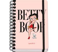 Dohe - Agenda Escolar 2024 2025 - Semana Vista, Tamaño A5 (15x21 cm), Cierre Anillas y Goma, Español e Inglés, 4 Páginas de Pegatinas, Septiembre a Junio, Material Escolar - Betty Boop