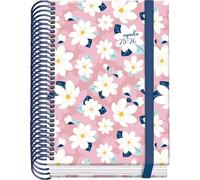 Dohe - Agenda Escolar 2025 2026 - Día Página, Tamaño A6 (12x17 cm), Español e Inglés, Septiembre a Junio, Cierre de Espiral y Goma, Tapa Dura, 4 Páginas de Pegatinas - PRIME Camomille