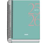 Dohe 52066 Agenda Escolar 2025-2026 Tamaño A6 Tapa Cartón Forrado Día Página Modelo System Basic Verde Claro