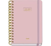 Dohe Agenda escolar Premium A5 Día página Espiral doble Cartón forrado Rosa 2026-2027