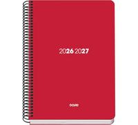 Dohe - Agenda Escolar 2026 2027 - Septiembre a Junio, Semana Vista, A5 (15x21 cm), Tapa Flexible de Plástico Duro, Cierre de Espiral, Español e Inglés - Element Rojo
