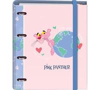 Dohe - Archivador 4 Anillas con Recambio 100 Hojas - Tamaño A4, Cierre con Goma, 4 Separadores de Colores, Sobre Portadocumentos, Papel 90 g/m², Compresor, Material escolar - Pink Panther ecoPink