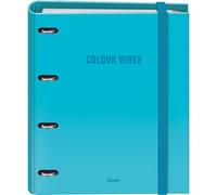 Dohe Archivador con recambio Carpeta 4 anillas A4 (28x32 cm) 100 hojas cuadriculadas 5x5 mm Cyan