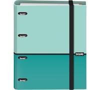 Dohe - Archivador con Recambio - Carpeta 4 Anillas, A4 (28x32 cm), 100 Hojas Cuadriculadas 5x5 mm, 4 Separadores de Colores, Sobre para Almacenamiento Extra y Cierre de Goma - DUO Verde