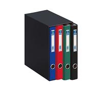 Dohe - Archivadores 2 Anillas (4 uds.) - Tamaño Folio 29x35,5 cm, 4 Colores, Caja Protectora - Material de oficina