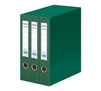 Dohe - Archivadores de Oficina 2 Anillas y Caja (3 uds.) - A4, con Palanca y Lomo Estrecho de 5 cm - Color Verde - Material de oficina