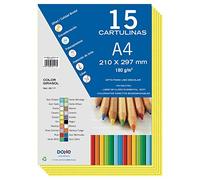 Dohe - Cartulinas A4 Amarillo Girasol para Manualidades e Impresión (15 uds.) - 21x29,7 cm - 180 g/m² - Material de oficina