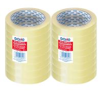 Dohe - Cinta Adhesiva Transparente (16 uds.) - 1,9 cm x 66 m, Precinto para Embalar Cajas, Envíos o Mudanzas, Potente Adhesivo de 45 micras - Material de oficina
