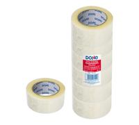 Dohe cinta de sellado de embalajes - 50mm de ancho - resistente y adhesivo potente - silenciosa - transparente (6 uds)