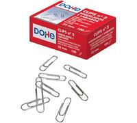 Dohe - Clips Niquelados para Sujetar Hojas (100 uds.) - 32 mm, N.º 2, Material de oficina
