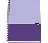 DOHE - Cuaderno A4 Cuadriculado - 100 Hojas Grosor 90 gr/m², Tamaño 22,8x30 cm, Tapa Dura, Cierre Anillas, Cuadrícula 5 mm, Material Escolar - DUO Morado