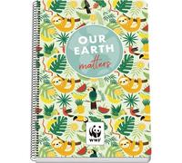 DOHE - Cuaderno A4+ Cuadriculado - 80 Hojas Grosor 90 gr/m², Tamaño 21x31 cm, Tapa de Cartulina Rígida, Cierre Anillas, Cuadrícula 4 mm, Material Escolar - WWF Tropic