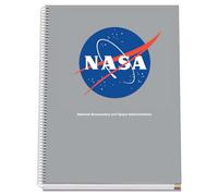 DOHE - Cuaderno A4 Cuadriculado - Encuadernación Espiral, 100 Hojas de 90 g/m², Cuadrícula 5 mm, Tapa Dura, NASA Grey, Material Escolar - Gris