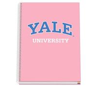 DOHE - Cuaderno A4 Cuadriculado - Encuadernación Espiral, 100 Hojas de 90 g/m², Cuadrícula 5 mm, Tapa Dura, Yale University Pink Lady, Material Escolar - Rosa