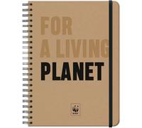 DOHE - Cuaderno A4 - Interior Liso Blanco, 21x29,7 cm, Cierre Espiral Doble y Goma, Tapa Dura Cartón Kraft, 96 Hojas, Libreta Grande Profesional para Notas y Dibujo - WWF For a Living Planet