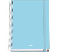 Dohe Cuaderno A5 Serenity cuadriculado 5 mm – 100 hojas 90 g/m² tapa dura azul con goma elástica