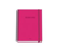 Dohe - Cuaderno A5 cuadriculado COLOUR VIBES - 100 h, 90 g/m², 5mm, tapa dura - Rosa