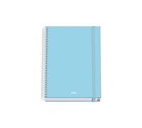 Dohe Cuaderno A5 Serenity cuadriculado 5 mm – 100 hojas 90 g/m² tapa dura azul con goma elástica