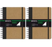 DOHE - Cuaderno A5 Liso Vesta Nature con Anillas (15x21cm) - 96 Páginas de 80 g/m² - Material de oficina (Paquete de 2)