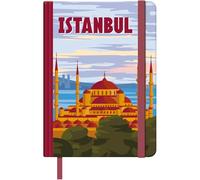 Dohe - Cuaderno A5 - Tamaño 15x21 cm, Interior Blanco Liso, 96 Hojas, Tapa Dura Cosida, Con Marcapáginas y Goma de Cierre, Libreta Bonita Profesional y Universitaria - TRAVEL Istambul