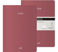 DOHE - Cuadernos A4 Interior Liso (2 uds.) - Tamaño 21x29,7 cm, 40 Hojas (80 páginas), 90 gr/m², Notas, Organización o Dibujo, Tapa Blanda Flexible - OFFICER Burdeos