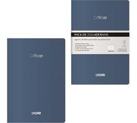 DOHE - Cuadernos A6 Interior Liso (2 uds.) - Tamaño 9x14 cm, 40 Hojas (80 páginas), 90 gr/m², Notas, Organización o Dibujo, Tapa Blanda Flexible - OFFICER Azul