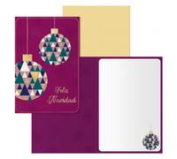 Dohe esferas pack de 6 tarjetas de felicitacion navideña con sobre -