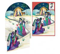 Dohe estrella de oriente pack de 6 tarjetas desplegables de felicitacion navideña con sobre - impresas a todo color