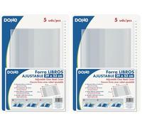 Dohe - Forro de Libros (5 uds.) - Medidas 29x53 cm, Láminas Ajustables Reposicionables, Hechos de PVC Grueso 120 Micras, Protectores Transparentes (Paquete de 2)