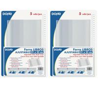 Dohe - Forro de Libros (5 uds.) - Medidas 31x53 cm, Láminas Ajustables Reposicionables, Hechos de PVC Grueso 120 Micras, Protectores Transparentes (Paquete de 2)