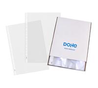 Dohe - Fundas de Plástico Transparentes (200 uds.) - Tamaño Folio 23,5x33 cm, Multitaladro 16 Perforaciones, Polipropileno, Piel de Naranja, 70 micras, 23,5x30,5 cm - Material de oficina