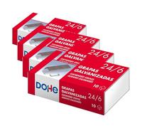Dohe - Grapas 24/6 Plateadas (1000 uds.) - Material de oficina (Paquete de 4)