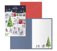 Dohe ice rink pack de 6 tarjetas de felicitacion navideña con sobre -