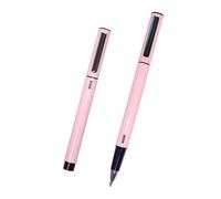 Dohe - Pack Bolígrafos ELIPSE 4 uds. - Tinta de gel azul - Punta fina 0,5 mm - Capucha y clip de sujeción - Fabricados en resistente aluminio Pink