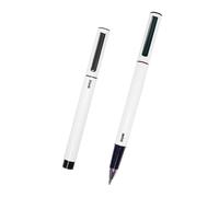 Dohe - Pack Bolígrafos ELIPSE 4 uds. - Tinta de gel azul - Punta fina 0,5 mm - Capucha y clip de sujeción - Fabricados en resistente aluminio White
