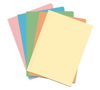 Dohe pack de 50 subcarpetas de cartulina - tamaño folio - ranura para fastener - colores surtidos