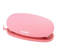 Dohe - Perforadora de Papel Soft Touch - 2 Agujeros con Distancia 80 mm, Capacidad 16 Folios, Tamaño Compacto 4x12,5x6 cm, Bandeja para Residuos, Guía para Regular Tamaño del Papel - Rosa