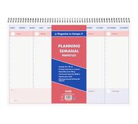 Dohe - Planificador Semanal Perpetuo - Planning de Sobremesa en Español Sin Fecha, Tamaño A3 (42x29 cm) Semana Vista Vertical, Espiral Doble Wire’o, Incluye Espacios para Notas y Planning Anual