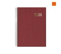 Dohe segovia agenda anual espiral en catalan - dia pagina - sabado y domingo misma pagina - tamaÃ±o 14x20cm - color burdeos